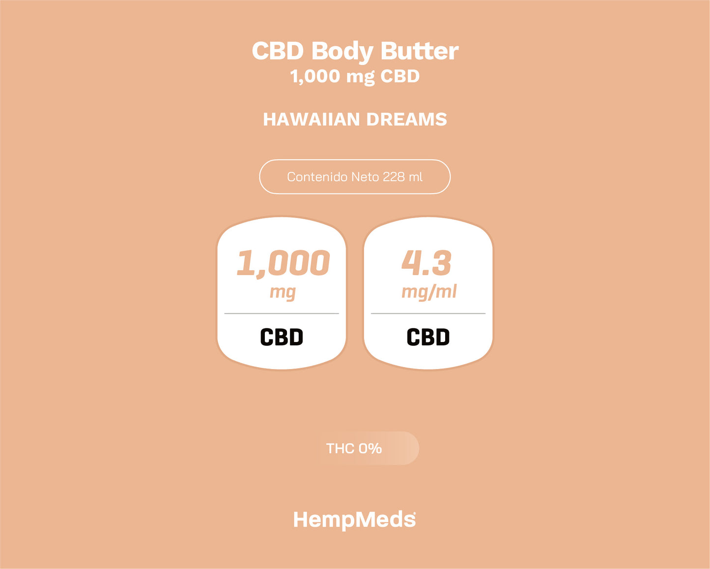 Hemp Meds Body Butter CBD 1000MG Hawaiian Dreams