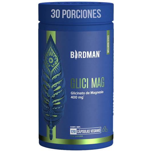 Glicinato de Magnesio Birdman - 120 Cápsulas - 30 Porciones