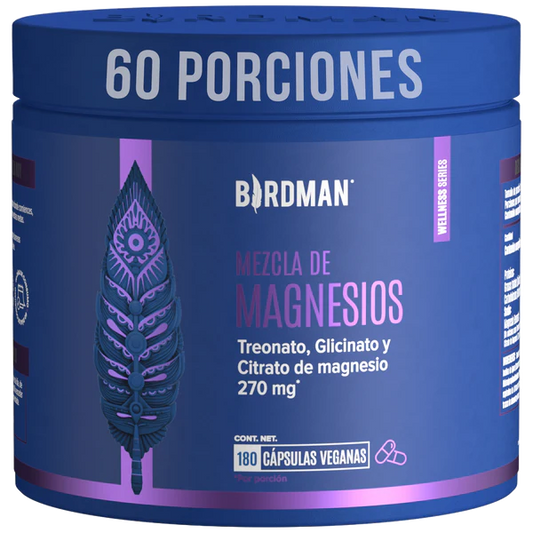 Mag Trifecta 3 en 1: Citrato, Glicinato y Treonato de Magnesio - 180 Cápsulas - 60 Porciones