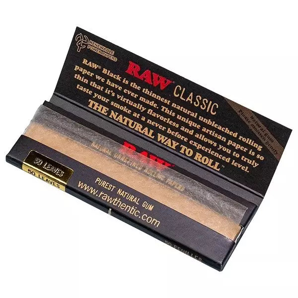 RAW Black Classic 1 1/4 Papel para Fumar ultra delgado